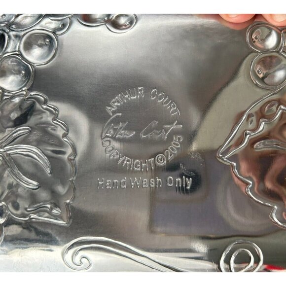 New in Box Arthur Court 2005 Grape 10" x 5" Small Olive Cheese Appetizer Tray - Picture 2 of 10